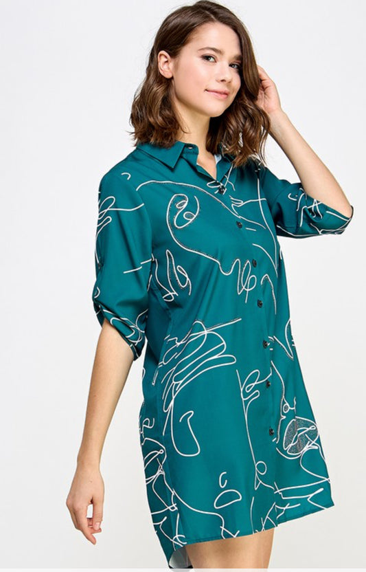 Bold Shine Half Sleeve Graphic Tunic