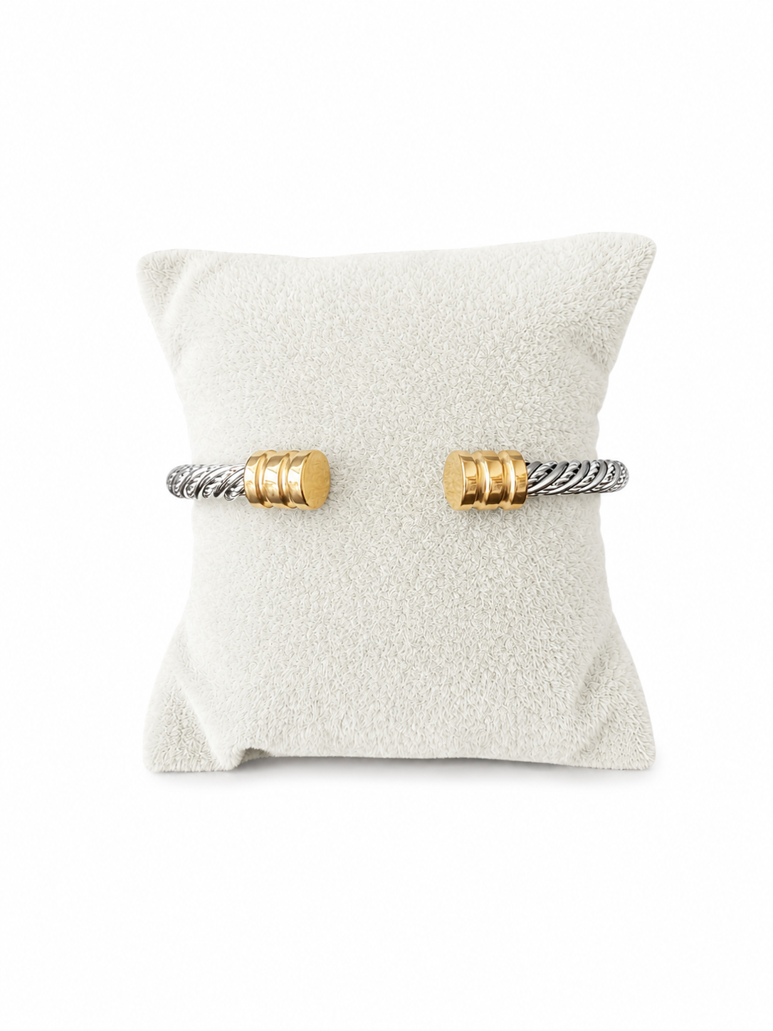 Two-Tone Twisted Cable Cuff Bracelet