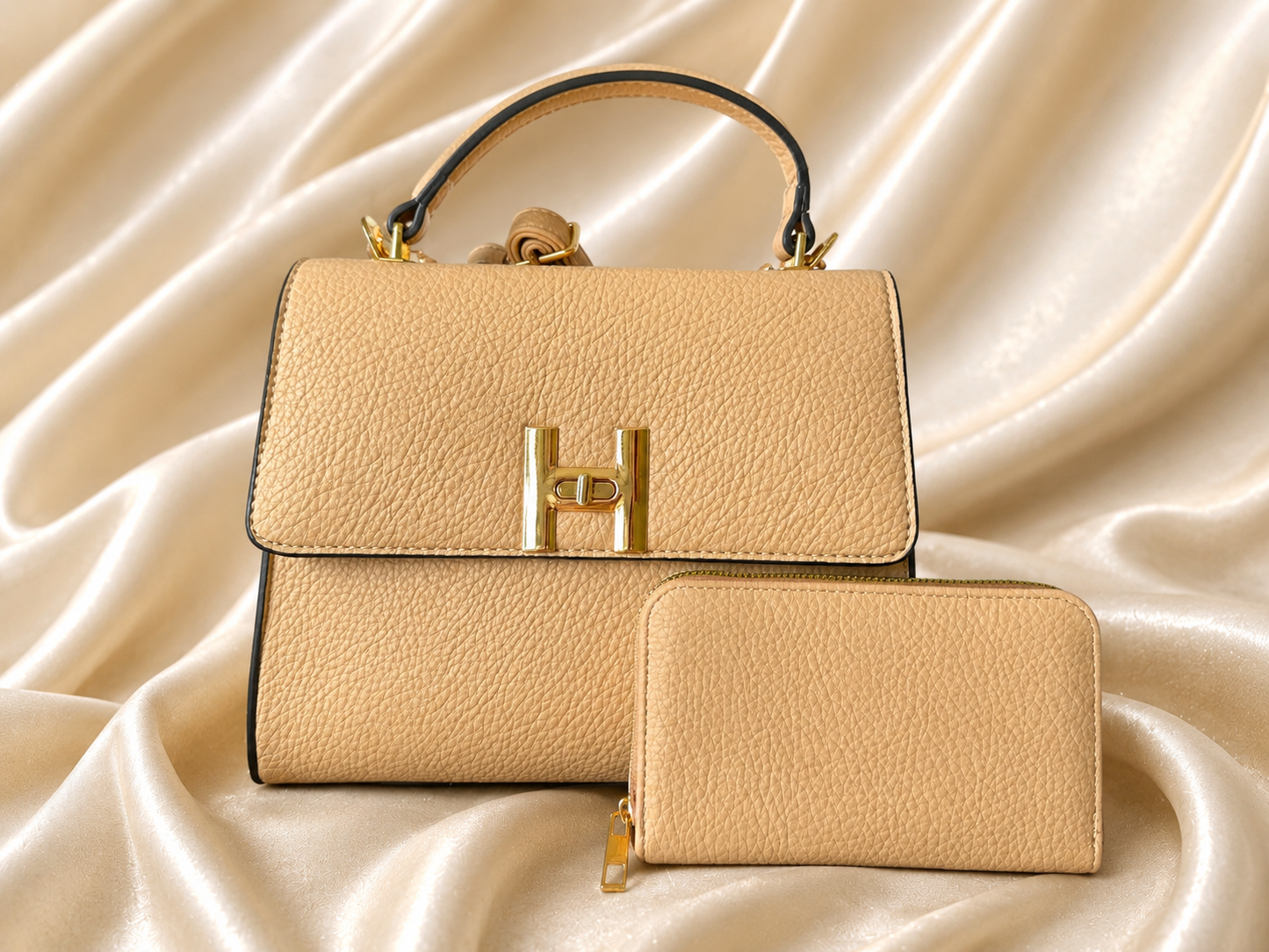 Elegant Handbag Set with Matching Wallet