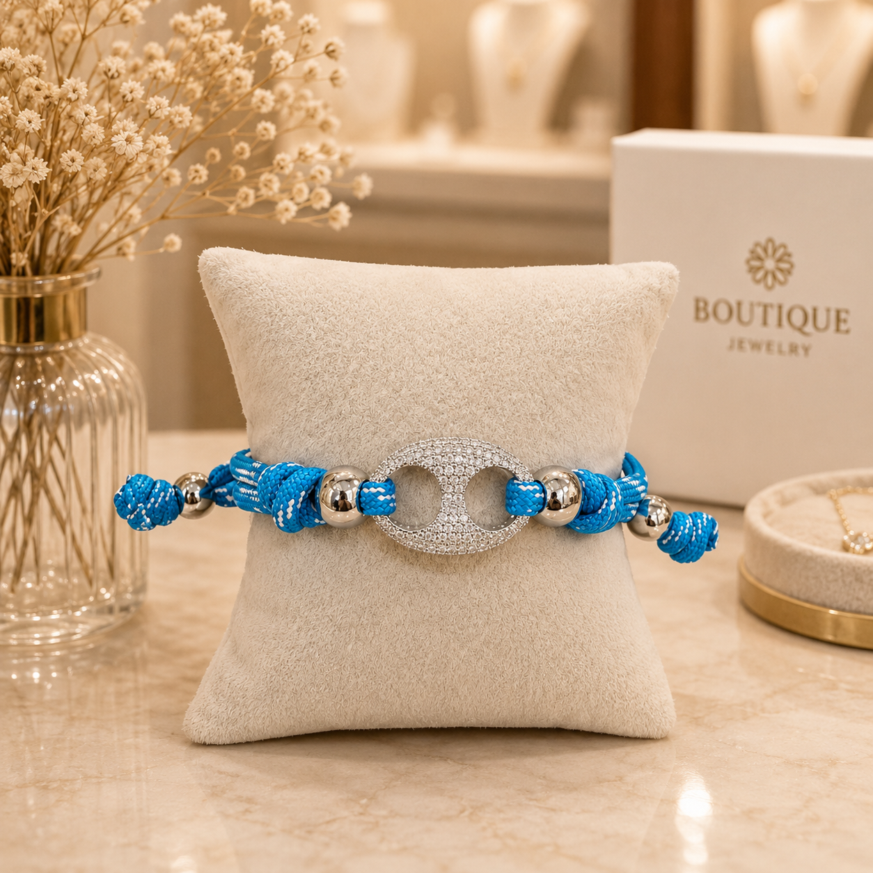Adjustable Braided Crystal Bracelet