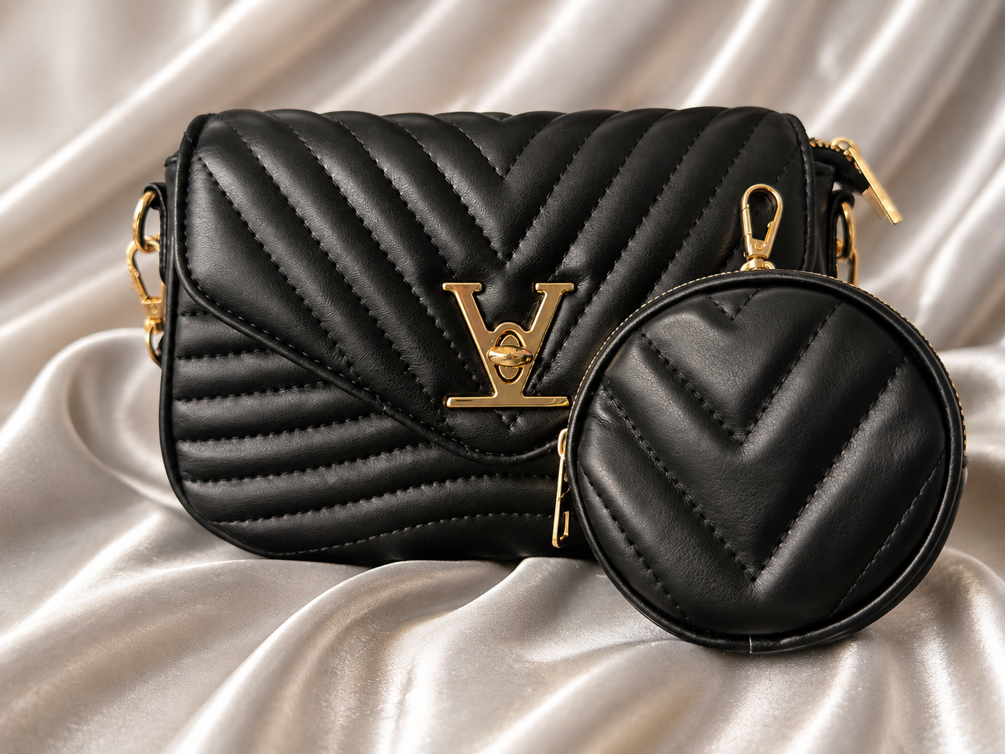 Quilted Crossbody Bag with Matching Coin Purse