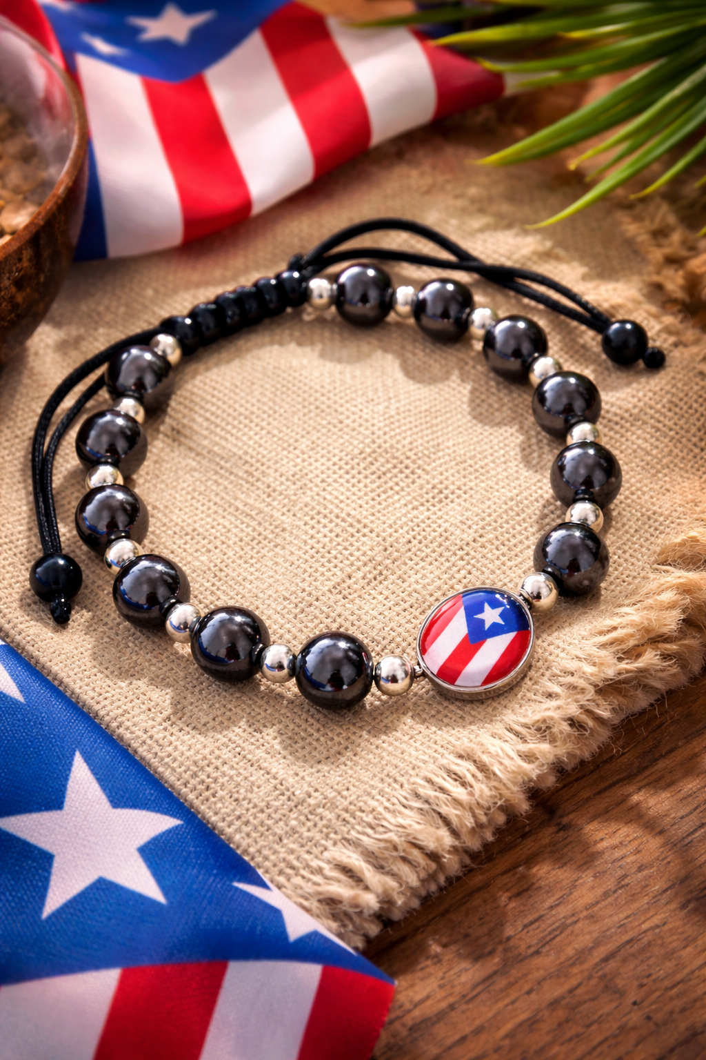 Pulsera Bandera de Puerto Rico Ajustable
