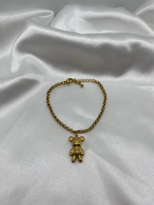 Golden guardian bear bracelet