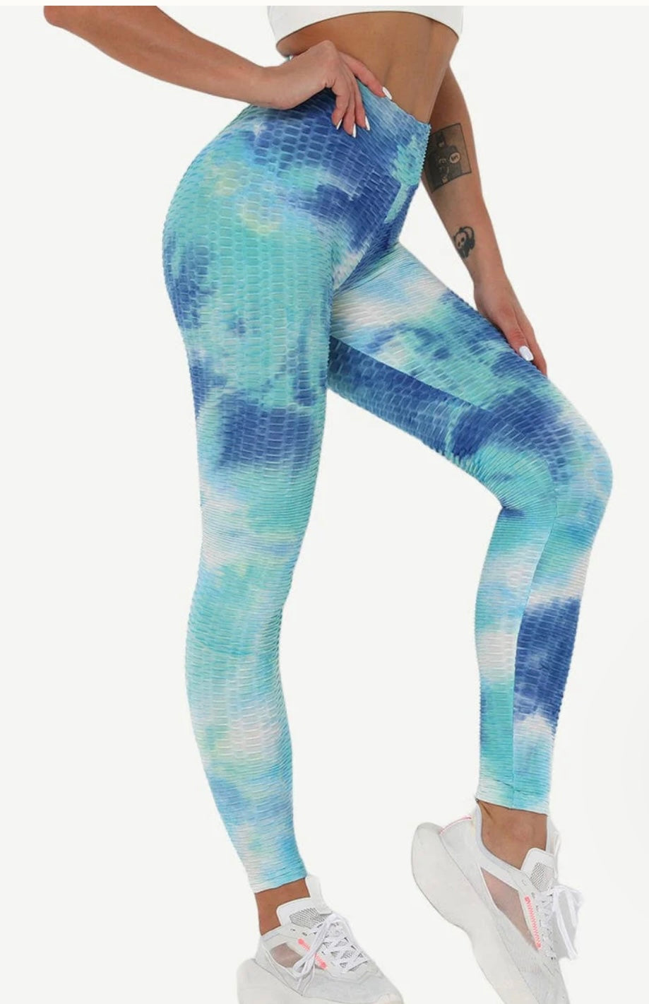 Ocean Wave Tie-Dye Stretch Leggings