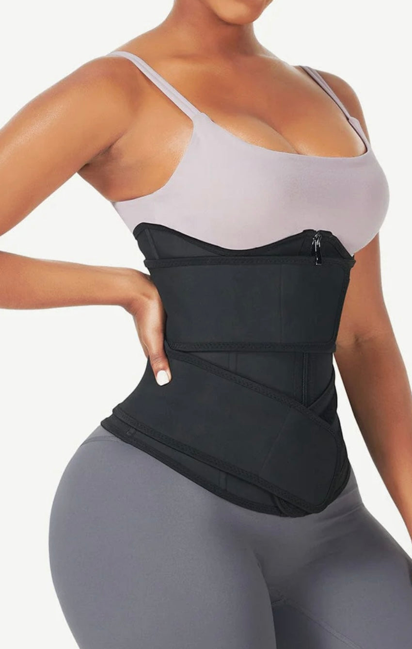 BlackForge Double Belt Latex Waist Trainer