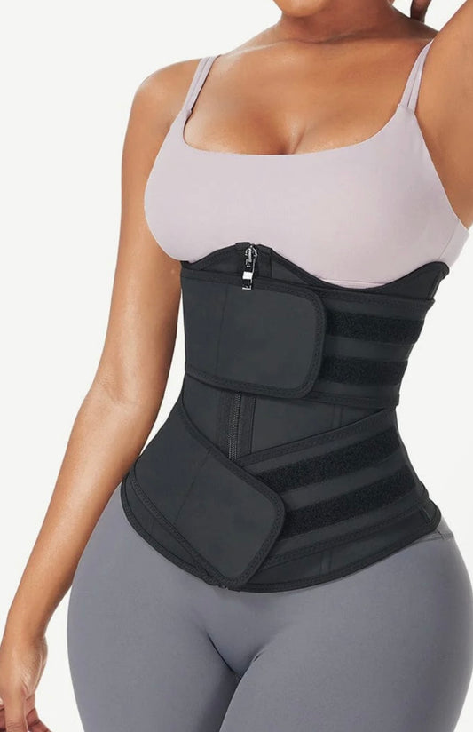 BlackForge Double Belt Latex Waist Trainer