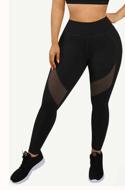 ShadowMesh Tulle Spliced Yoga Pants