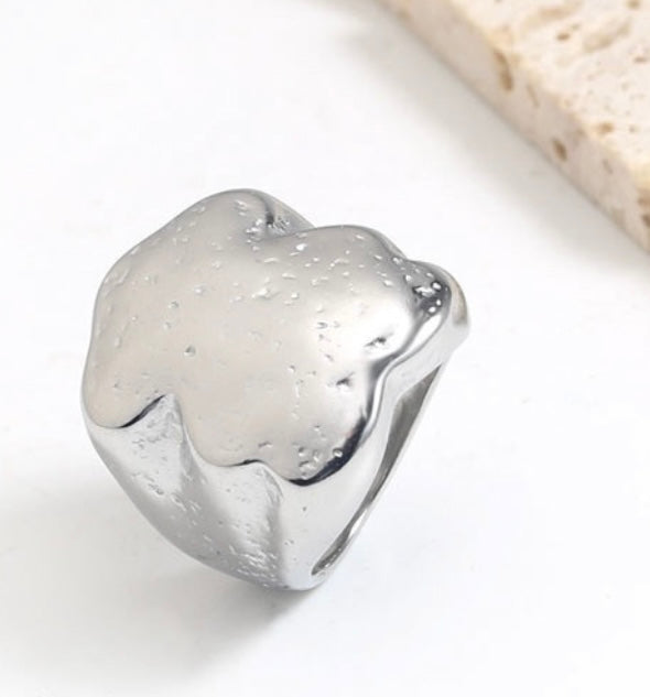 Bear Hug Silver Ring