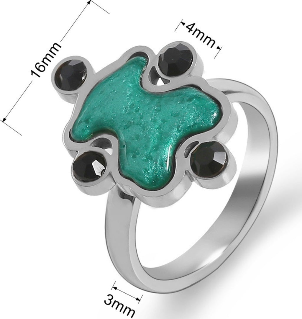 Midnight Forest Bear Ring