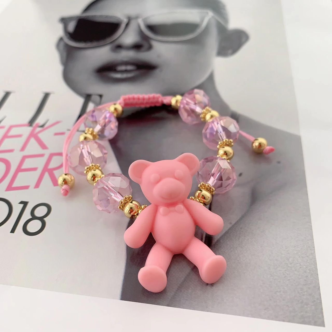 Pink Bear Bracelet