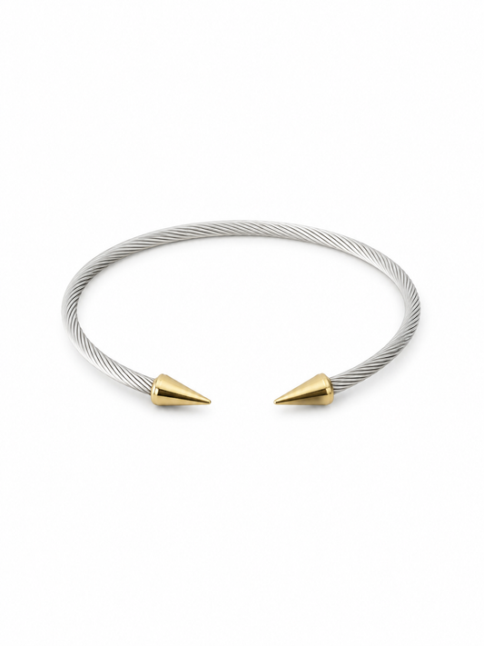 Stainless steel Cable cuff bracelet