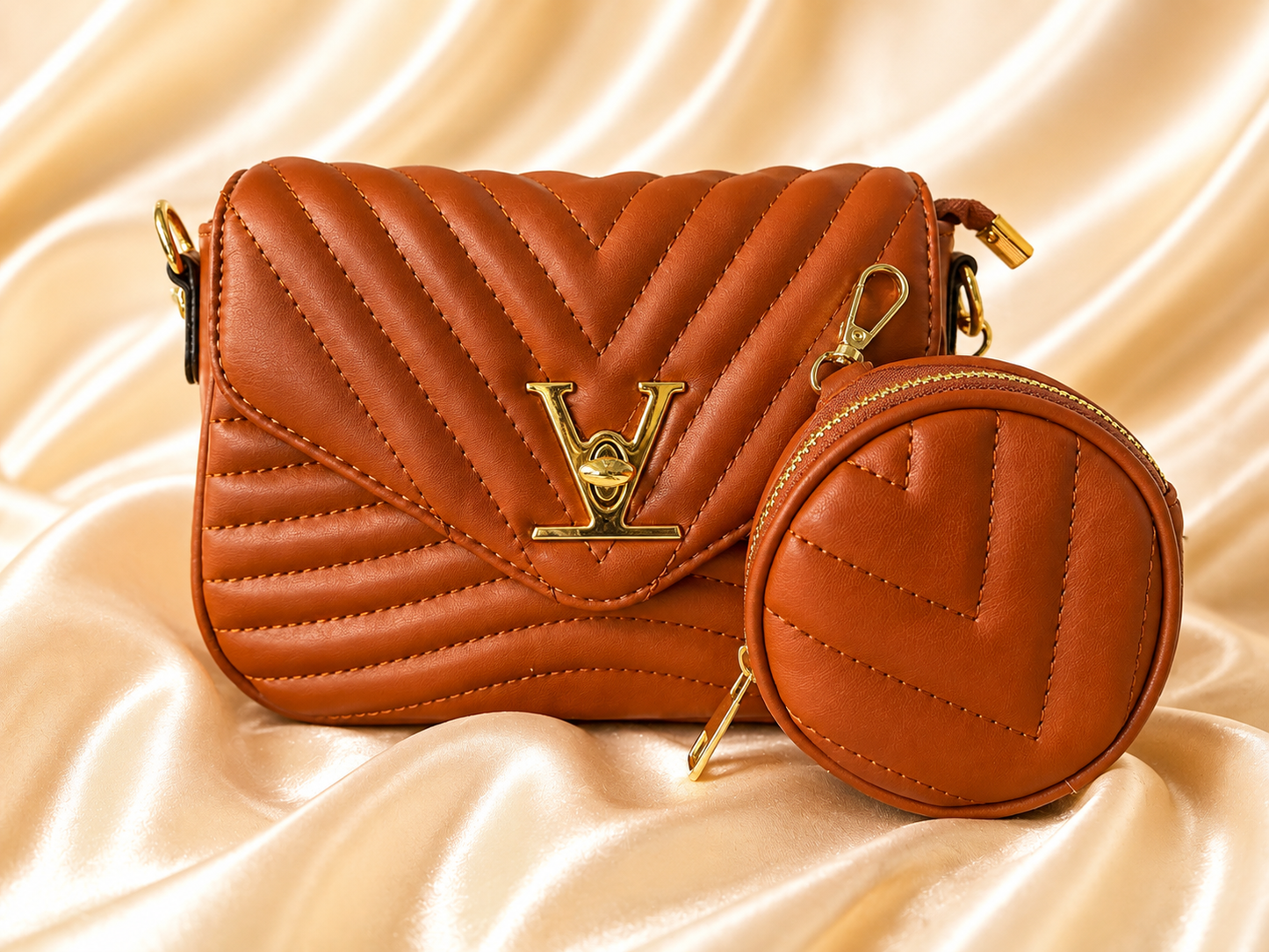 Quilted Crossbody Bag with Matching Coin Purse