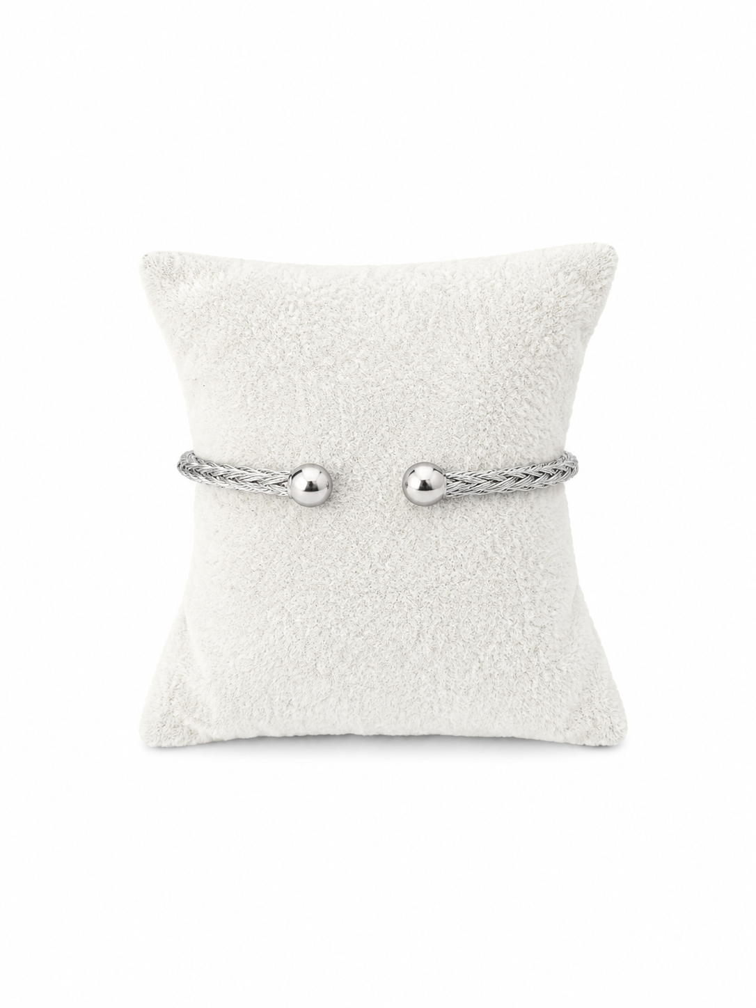 Elegant stainless steel cable cuff bracelet