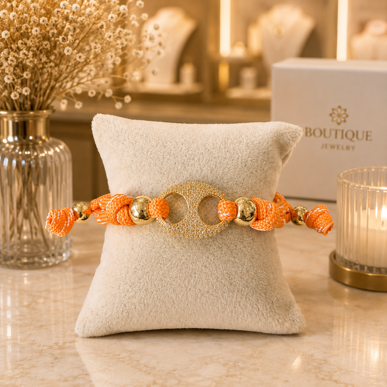 Adjustable Braided Crystal Bracelet