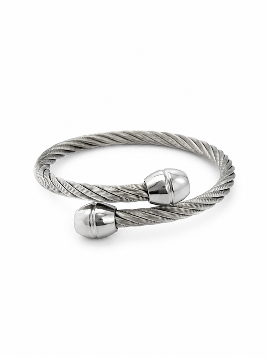 Twisted Stainless Steel Cuff Bracelet