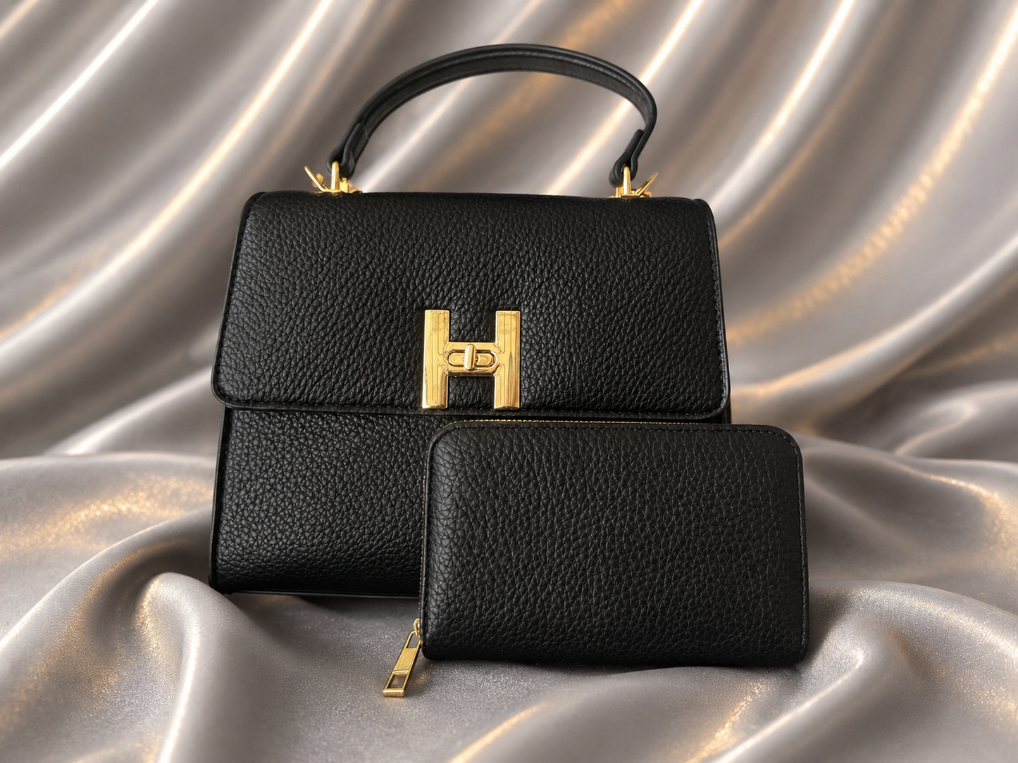 Elegant Handbag Set with Matching Wallet