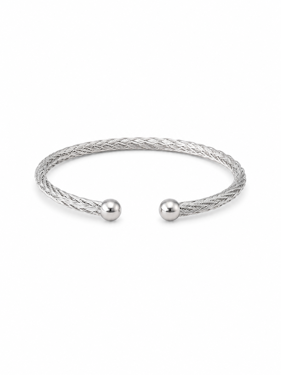 Elegant stainless steel cable cuff bracelet