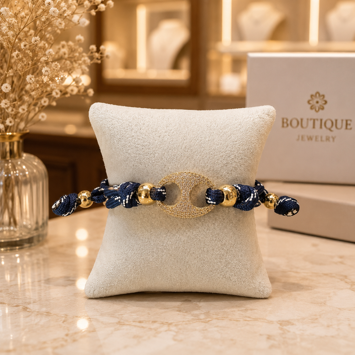 Adjustable Braided Crystal Bracelet