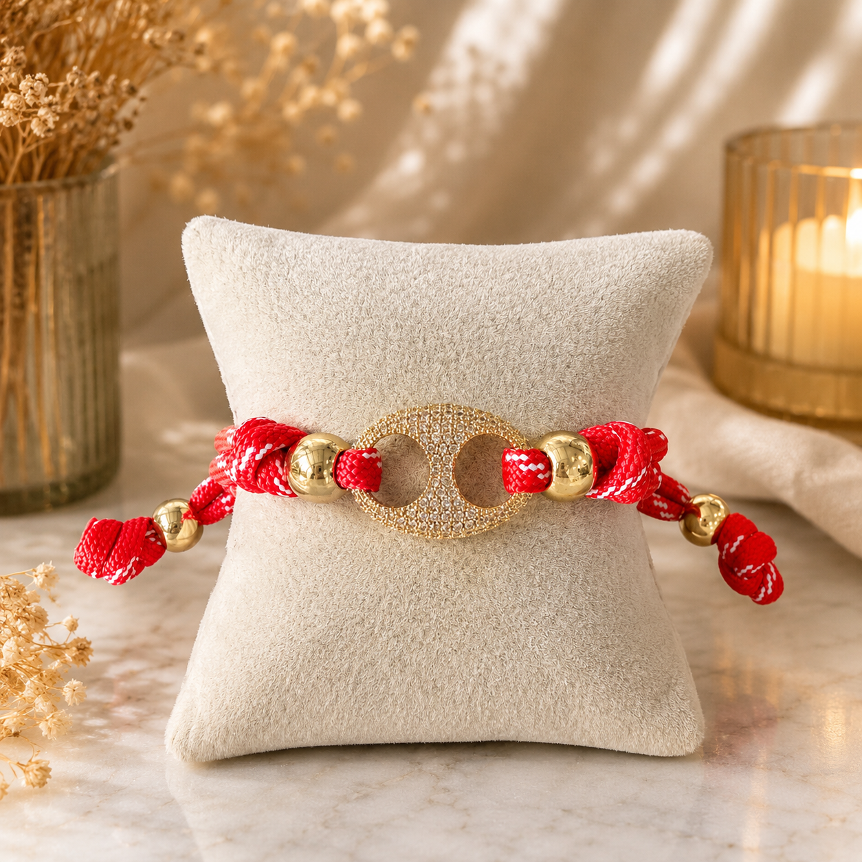 Adjustable Braided Crystal Bracelet